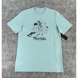 Travis Matthew Sunshine Shore Florida T Shirt Mens Medium Blue Golf Gator - NWT